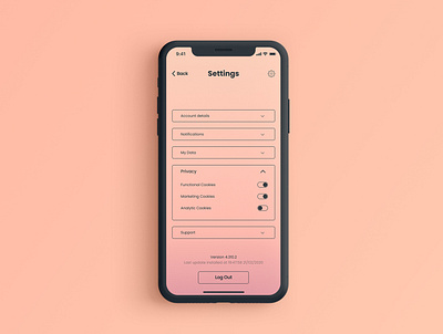 Daily UI 007 - Settings app dailyui dailyuichallenge design gradient peach settings ui ui