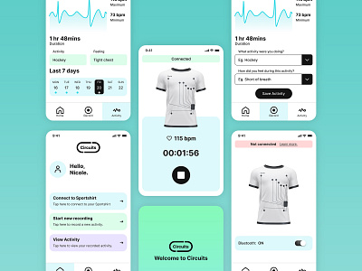Circuits App app dashboard design medical monitoring recording ui
