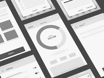 First, use wireframes. android app ui. wireframes