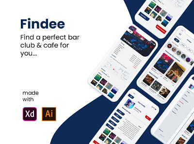 Findee Place Finder UI adobexd app app ui design flat icon ios app design ios design minimal mobile app mobile app design sketch ui ux vector