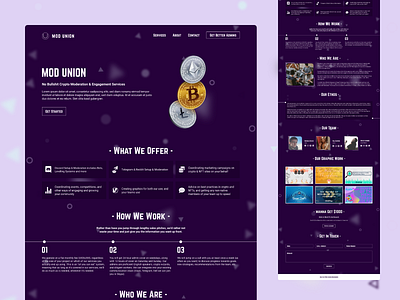 Mod Union - Landing Page adobexd crypto design discard guide landing modern money nft page ui ux webdesign website