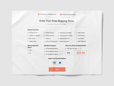 Order Drop Shipping Store Form adobe adobexd color design drop figma form formdesign landing modern orange order page shipping ui uiux ux webdesign website xd