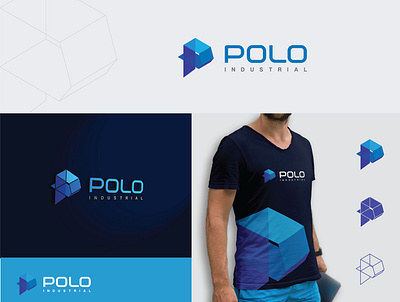 Polo Industrial Logo app branding design flat icon illustrator industrial logo lettering logo p icon vector