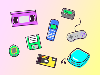 90s Gadgets illustration