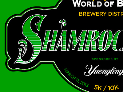 Shamrock Run logo beer design holiday identity logo sports