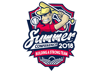 Summer Conference 2018 animation baseball branding design illustration logo logodesign logos mascot design mascot logo vector