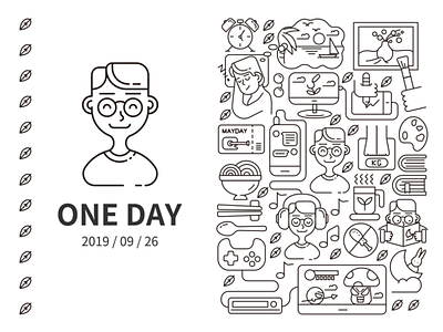 One Day breakfast illustration one d 平面 插图