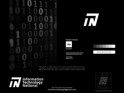INFORMATION TECHNOLOOGY NATIONAL branding design identity logo monogram monogram design monogram logo tech tech logo technology