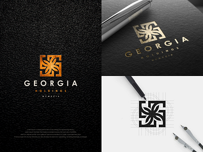 GEORGIA HOLDINGS agency america branding design flat georgia holdings identity logo logo design logotype luxury luxury branding luxury design luxury logo minimal monogram monogram design monogram logo vector