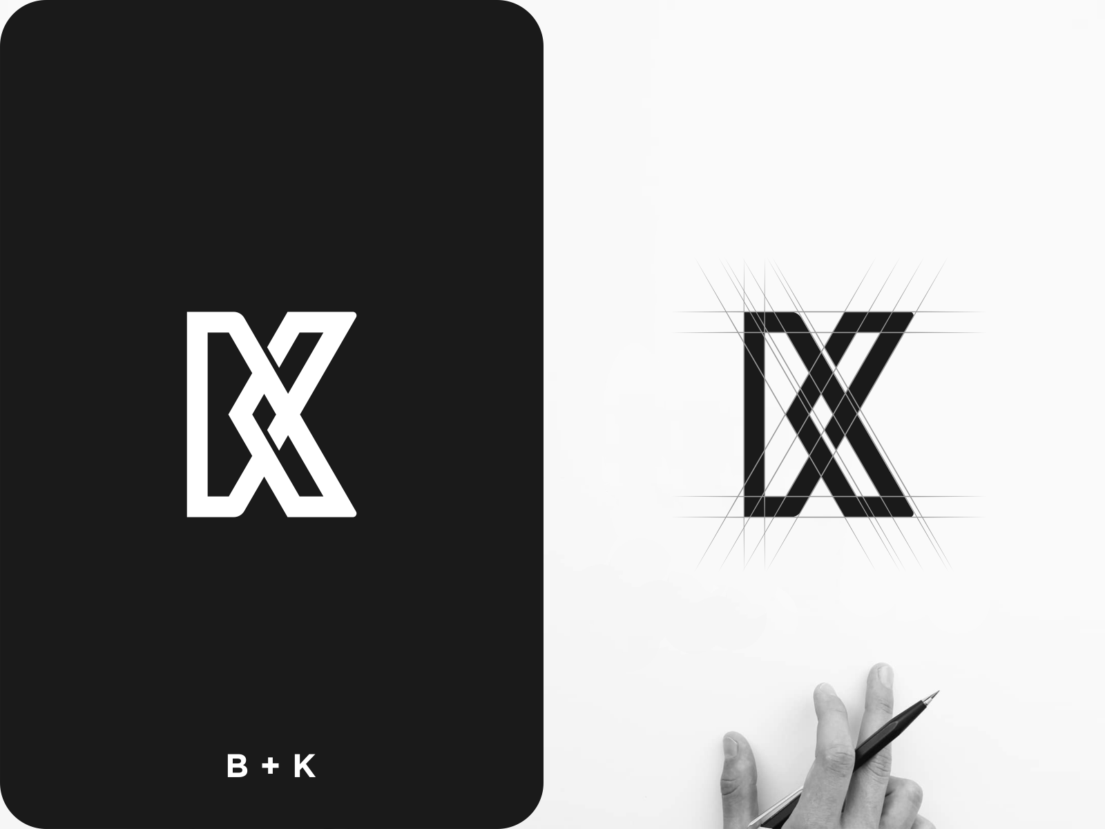 Bk Monogram Logo Design By Meizzaluna Design On Dribbble