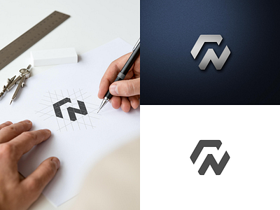 RN Monogram art brand branding clean design flat icon identity illustration lettering logo minimal monogram monogram design monogram logo type typography ui ux vector