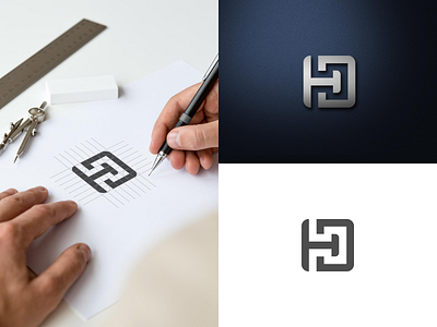 HD Monogram art brand branding clean design flat icon identity illustration lettering logo minimal monogram monogram design monogram logo type typography ui ux vector