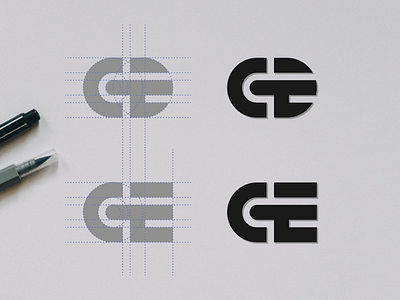 GE OR GTE? branding design flat identity logo minimal monogram monogram design monogram logo vector