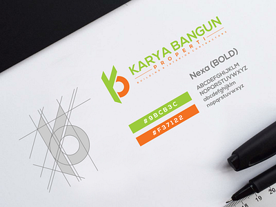 KARYA BANGUN PROPERTI (LOGO CONCEPT) branding clean design identity logo minimal monogram monogram design monogram logo vector