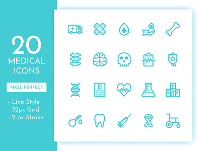 Medical Icons Set icon icon app icon artwork icon design line icon medical icons pixel perfect user inteface