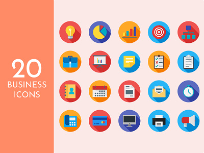 Business Icons (Flat Style) business flat color flat icons icon icon artwork icons icons set