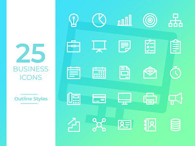 Business Icons Outline Styles