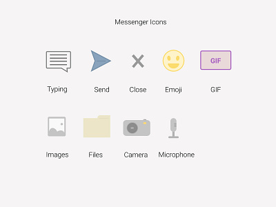 Messenger Icon Set - daily ui #55