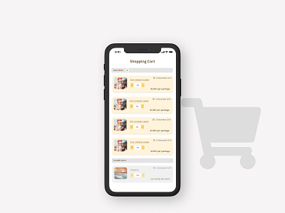 Shopping Cart - Daily ui #58 app artwork daily dailyui design eccomerce phone phone app ui vector