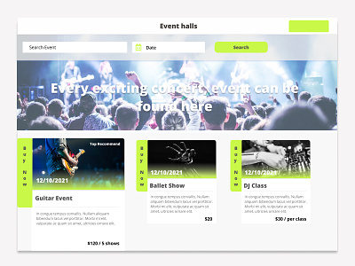 Event Lisitng - daily ui #70 artwork challenge daily dailyui design ui vector web