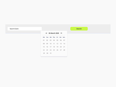 Event datepicker - daily ui 80 artwork challenge daily dailyui datepicker design event search ui vector web