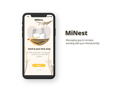 MiNest - messaging app (UI) artwork daily design messaging messaging app minest only practice ui