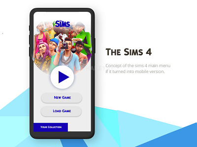 Sims 4 - main menu mobile (concept) 4 artwork dailyui design mobile responsive sims sims4 ui