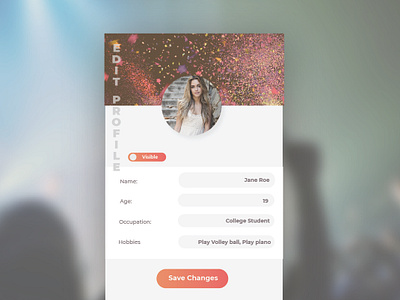 Daily UI #007 - Profile Setting dailyui profile setting ui