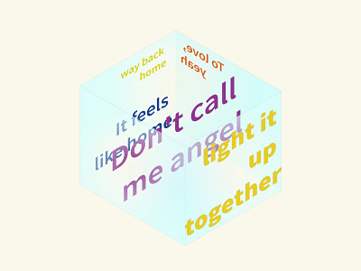 Cube of words artwork design illustration