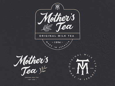 Mother’s Tea Logo badge design branding design handlettering logo logotype retro design typography vintage logo