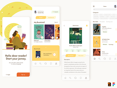 E-book Mobile App UI app app concept app design book shop book store booking app clean design e book ecommerce figma illustration illustrator ios app library mobile app product reading app ui uiux