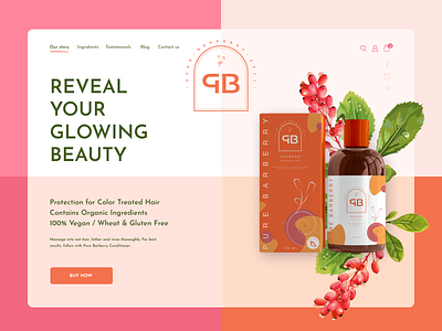 Pure Barberry -Organic Brand adobe photoshop barberry beauty branding clean cosmetic logo cosmetics cosmetics product design figma illustrator landing logo online store packaging packaging design ui ux vector web website