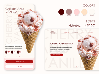 Ice cream factory branding concept concept design design ice cream icecream light theme mobile mobile design pastel pastel colors ui website website design