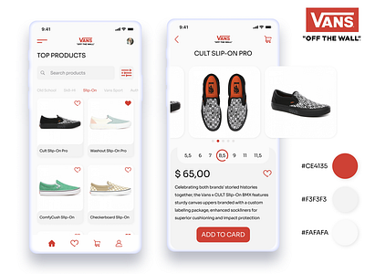 Concept design branding concept concept design design light theme mobile mobile app mobile app design red shoe design ui vans