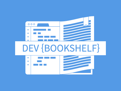 Dev Bookshelf blue book browser code developer illustration logo vector
