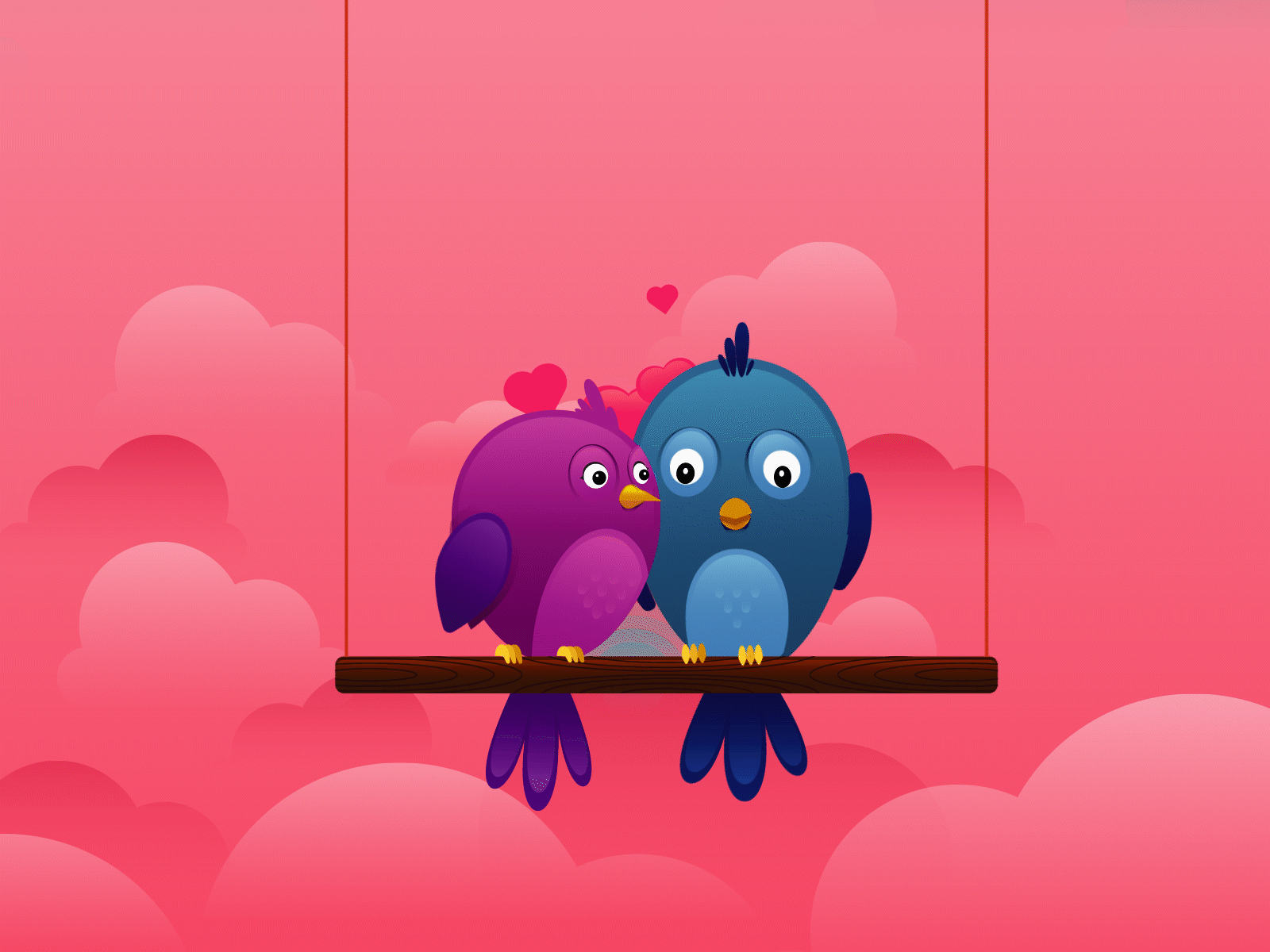 Love birds adobe aftereffects adobe illustrator design birds gif