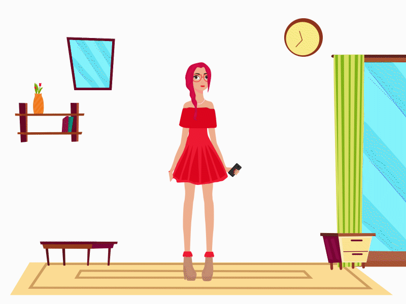 Selfie girl adobe aftereffects adobe illustrator animation design backgrounds dribble shot girl character motiongraphics