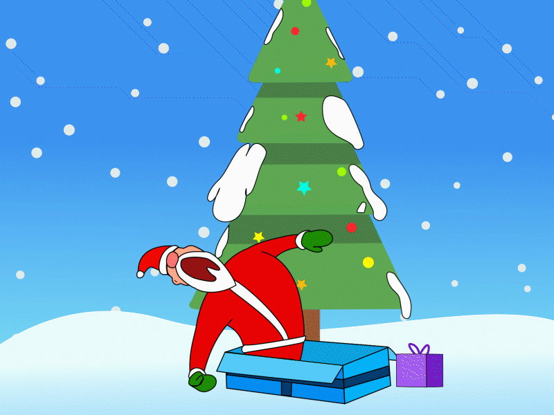 Christmas santa adobe aftereffects adobe illustrator adobe illustrator design backgrounds character animation christmas christmas tree gift box motiongraphics santaclaus
