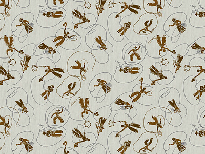 Leather Brown cowboys Pattern Design graphic design pattern deaign toile de jouy