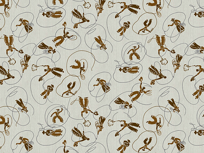 Leather Brown cowboys Pattern Design