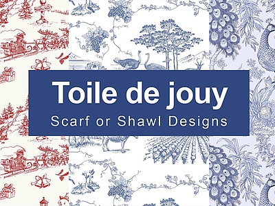 I will create toile de jouy scarf or shawl textile print design abstract belagraphic hand drawn home decor textile fabric textile fabric wallpaper textile design textile wallpaper toile toile de jouy pattern expert