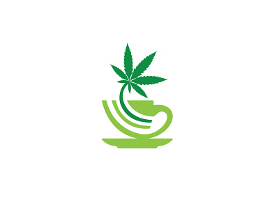 Marijuana-Tea-logo branding design flat graphic design graphic designer green icon illustrator leaf logo logo design logo designer logo inspire logo type logos marijuana marijuana tea logo popular shot tea logo vector