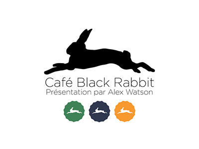 Black Rabbit Coffee black branding coffee jumping logo rabbit