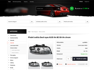 Tuning Store car carbon clean e commerce modern online store shop tuning visualcreative.cz webdesign