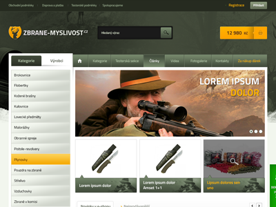 Hunting shop design e commerce ecommerce eshop hunting online original prestashop shop store theme webdesign