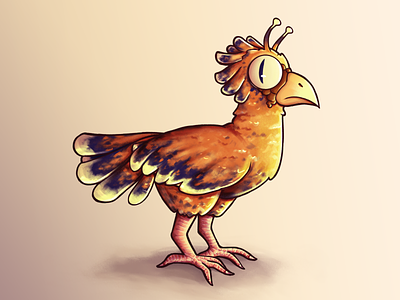 Orange Cosmo Chicken concept design illustration
