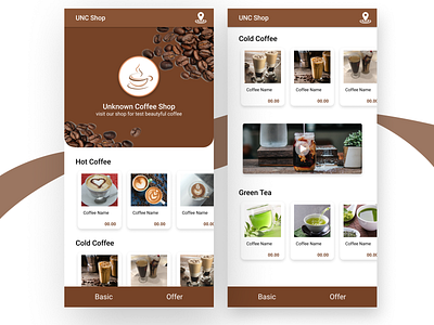 Coffee Shope coffeshop mobileapp mobileui uidesign uidesigns uisketch uiux