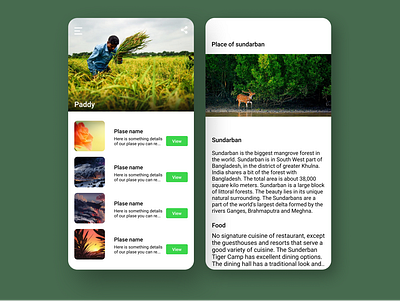 Tourist place app app design mobile ui uiuxdesign