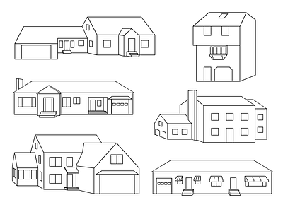 All these homes are belong to me building door home homes house houses line line drawing outline stairs tattoo window