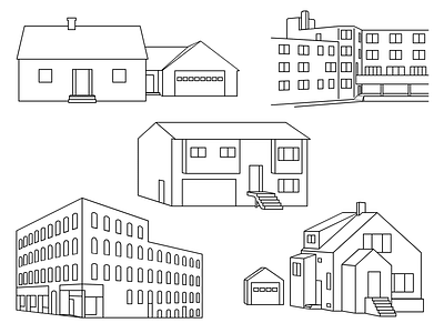 Homes part deux building door home house line line drawing outline stairs tattoo window